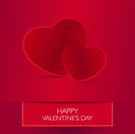 Valentine&#039;s card with text and heart shape Vector ilustration N16