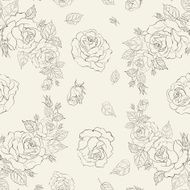 Elegance Seamless pattern with flowers roses