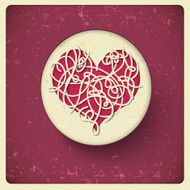 Heart in vintage style N2