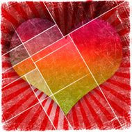 Valentine&#039;s day background with hearts on grunge