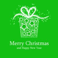 Christmas card with gift box made of stars