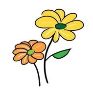 Two Cute Little Flower Falling in Love