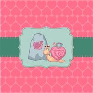 Cute Snail In Love Card