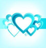 Banner with romantic hearts stripe