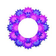 wreath of blue flowers