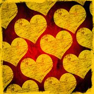 grunge scratched hearts background