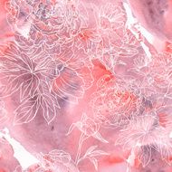 Watercolor Floral Seamless Abstract Background