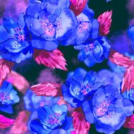 Watercolor seamless background with rose