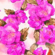Watercolor seamless background with rose N2