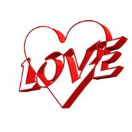 love and heart illustration on valentine&#039;s day