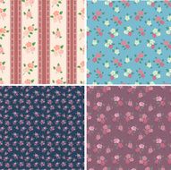 set of seamless backgrounds with flowers N2