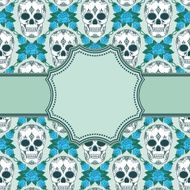 Vector vintage frame with skulls N11