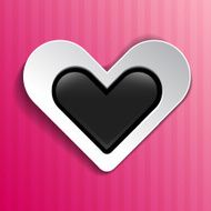 Heart on pink striped background