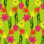 Seamless pattern with tulips N9
