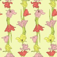 Seamless pattern with tulips N10