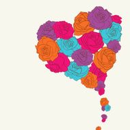 Pink roses heart shape