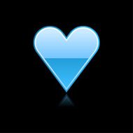 Blue heart sign metal icon chrome pictogram web internet button