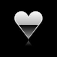 Silver heart sign metal icon chrome pictogram web internet button