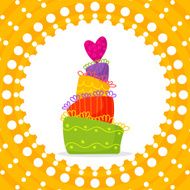 Vector card doodle holiday cake N2