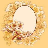 Retro frame with exotic flowers