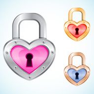 Padlock icon in form of heart