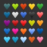 Heart sign color icon web internet button gray background