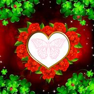heart with red roses N3