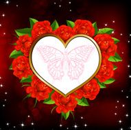 heart with red roses N4