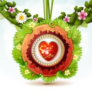 Heart with flowers