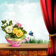 Flowerpot with roses