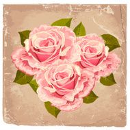 bouquet of roses in a retro design