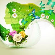 Stylized green portrait