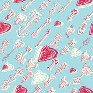 Love Background With Hearts and Arrows