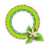 Round frame with beautiful flower