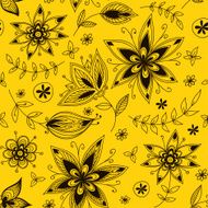 Yellow floral seamless pattern