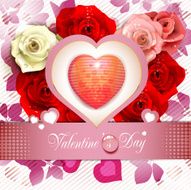 Heart over roses