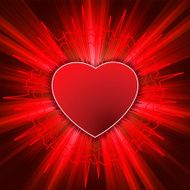 Glowing Heart with heartbeat EPS 8