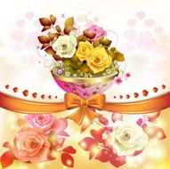 Roses with orange bow N2