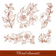 Abstract flower set
