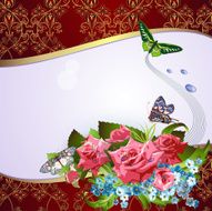 Background with Pink Roses N5