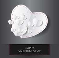 Valentine&#039;s card with text and heart shape Vector ilustration N21