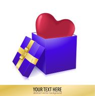 Open box with heart vector illustration