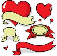 valentine ribbons with hearts