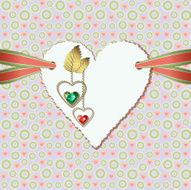 Diamond hearts ribbon and paper