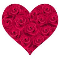 Heart of red roses Vector illustration