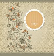 Romantic frame with birds and flowers