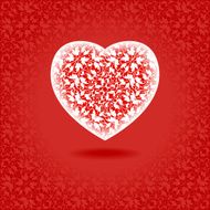 heart floral red