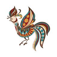 Bright decorative bird Vector illustration