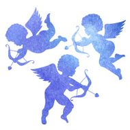 watercolor silhouette of an angel watercolor painting on white background N21