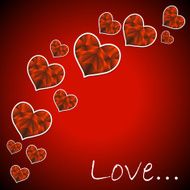 Happy Valentine&#039;s Day lettering Greeting Card on red background N12